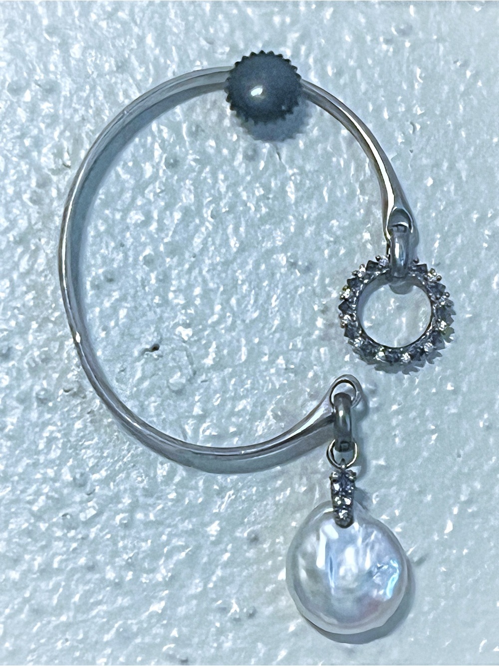 Kendra Scott Modular Bracelet & Crystal Eternity + Freshwater Pearl Charm EUC - Picture 6 of 10
